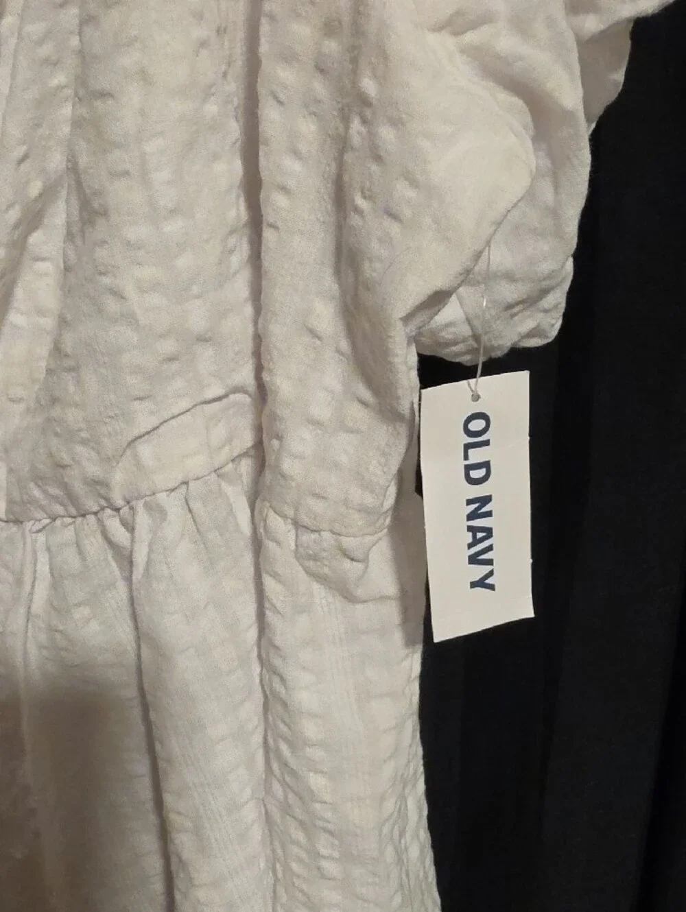 Old Navy Cream Textured Square-Neck Peplum Blouse